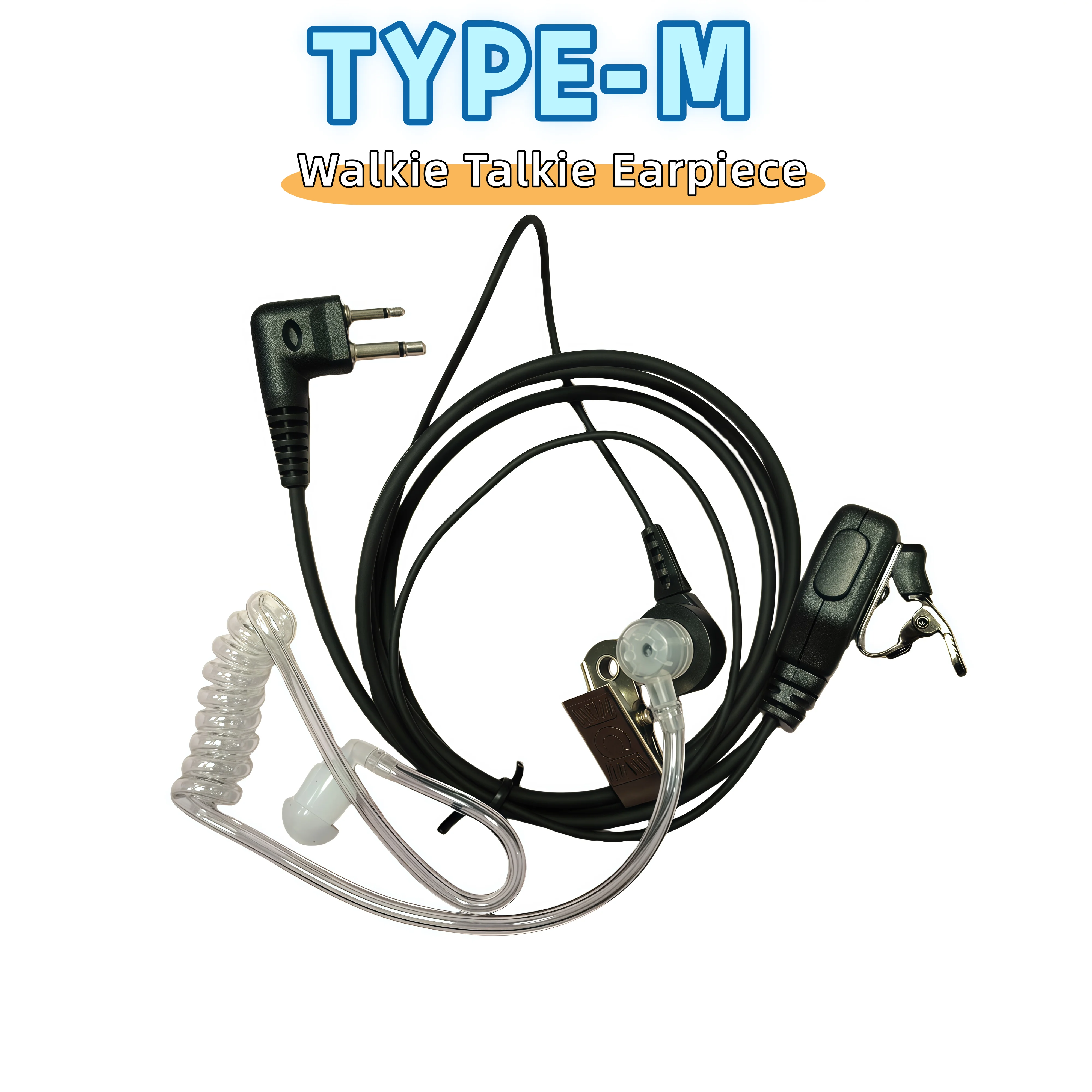 Walkie Talkie Air Tube Headset K Type 2-pin M Type Concealed Acoustic Tube Headset with Large PTT Microphone for Motorola TYT KW
