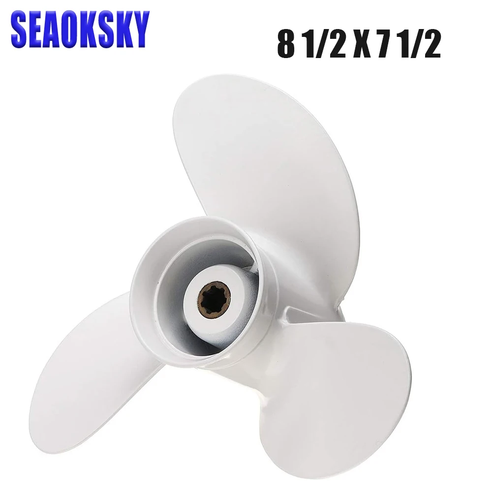 6G1-45943 Propeller 8 1/2x7 1/2-N Fit Yamaha Outboard Engine 6HP 8HP F6 F8 F9.9 Aluminum 7 Tooth Spline RH 6G1-45943-00-EL