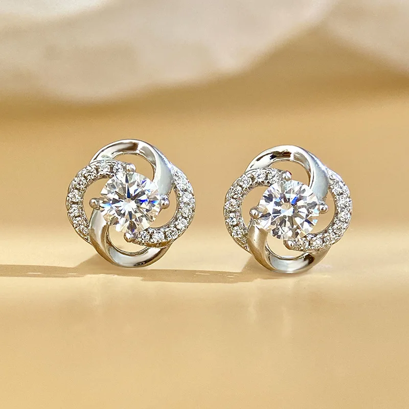 

Женские серьги из стерлингового серебра 925 пробы с бриллиантами Moissan, модные украшения из муассанита с сертификатом GRA D-цвет