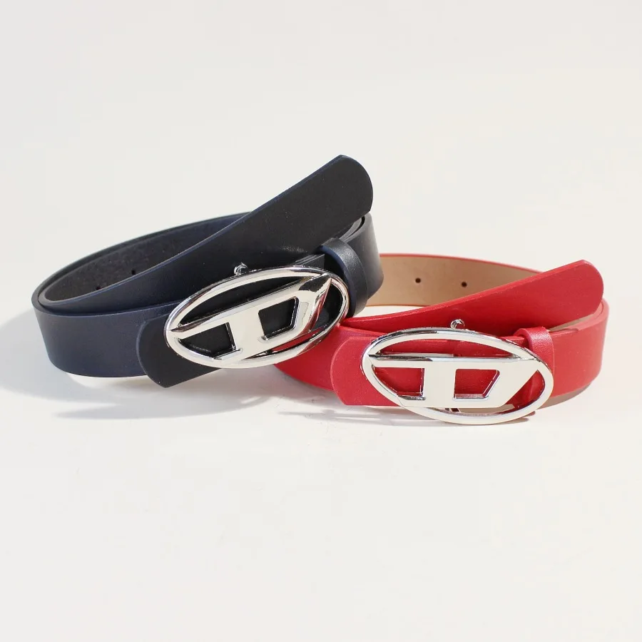 Trendy New Oval Metal Snap Button Women All-match Decor Belt Minimalist Fashion Waist Strap