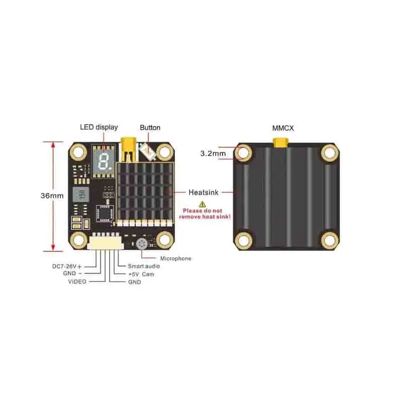 

AKK FX2 Dominator 2W 5.8G Image Transmission RC Remote Control FPV Traverse VTX