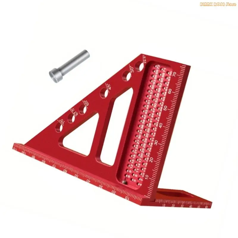 K1AE Aluminum Square Protractors Miter Triangles Ruler 45/90 Degree Scribing Measuring