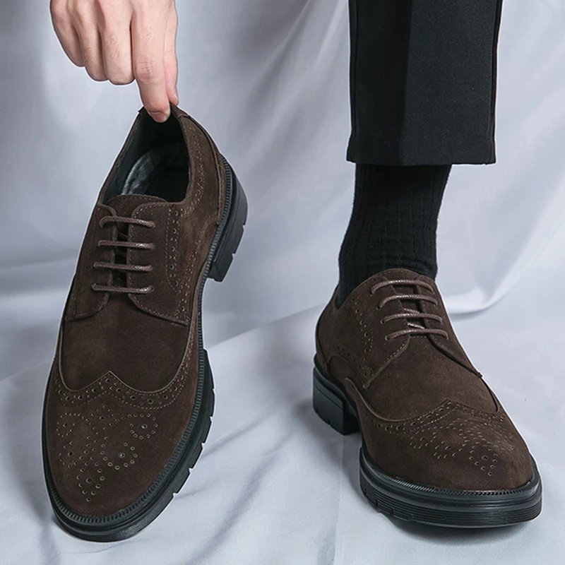 

Classic Brogue Casual Business Shoes Men Trend Party Office Social Leather Shoes For Men High Quality Men's Dress Shoes