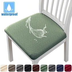 Waterproof Seat Cushion Cover Stretch Twill Jacquard Home Decor Chair Covers for Dining Room Kitchen Removeable Washable 1 Piece