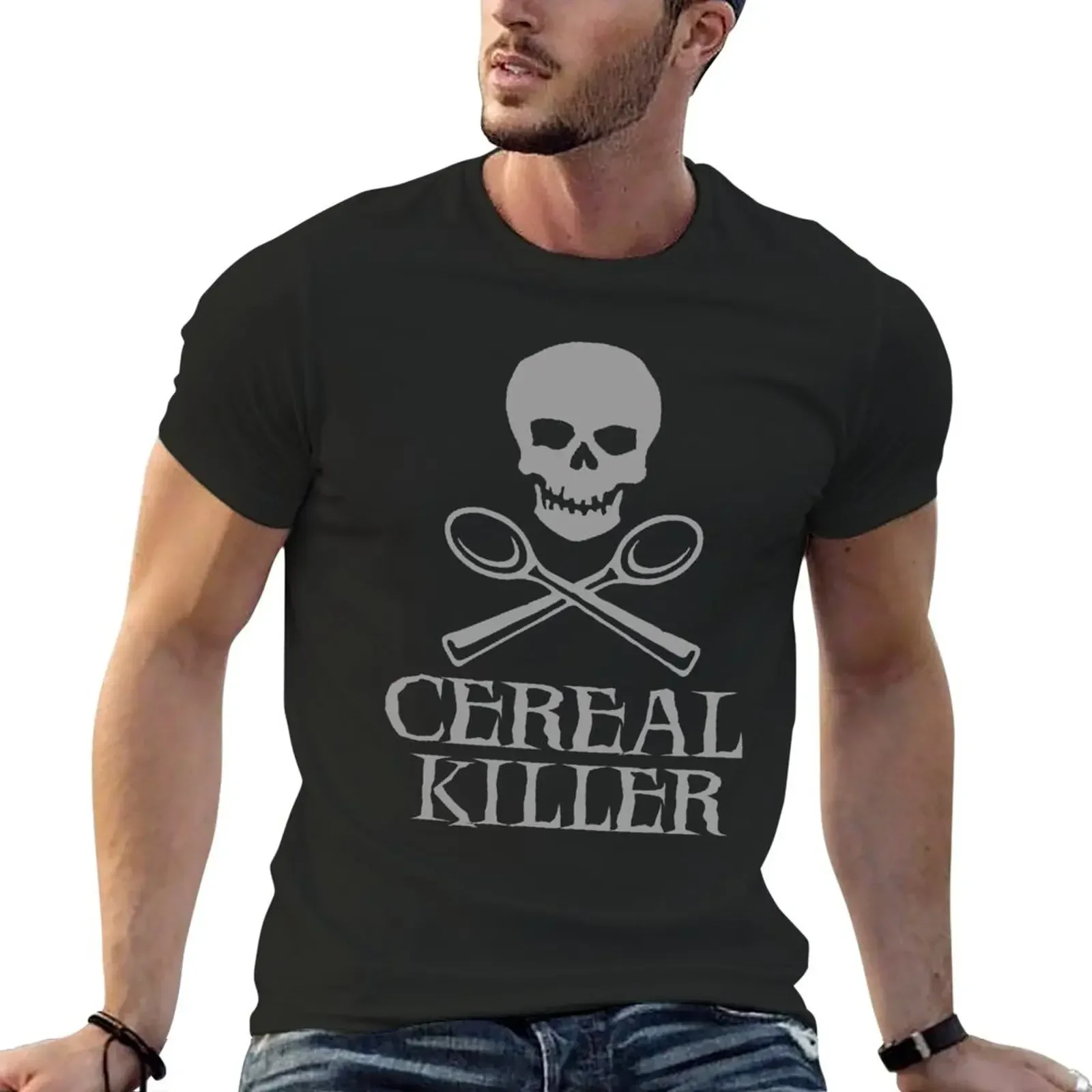 New Cereal Killer T-Shirt summer tops Aesthetic clothing slim fit t shirts for men