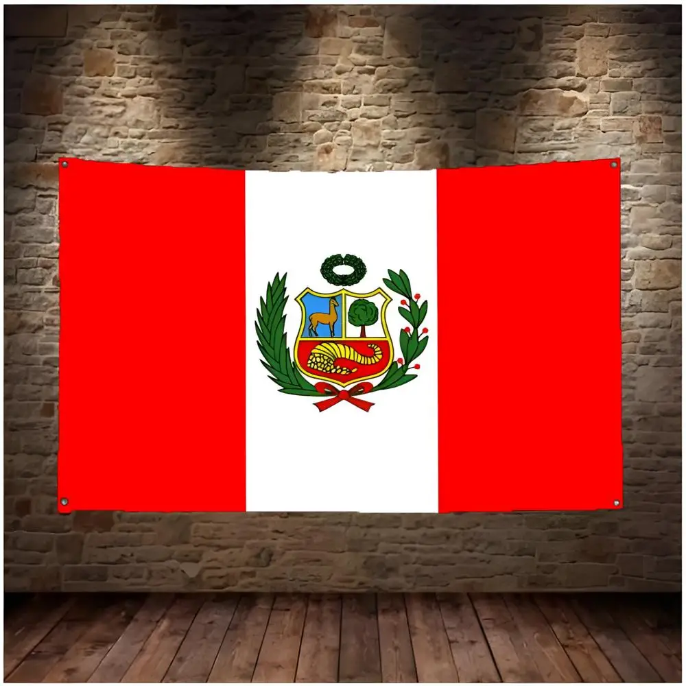 Peru Machu Picchu Inca Flags Daily four ring borderless design indoor outdoor decor easy hang install