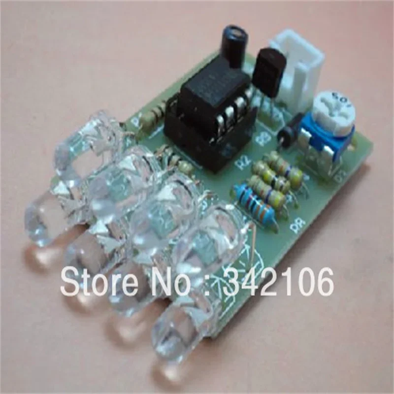 5pcs LM358 DIY Electronics Kit with 8 X 5mm LED Breathing Lamp Blue Flashing Lights for Fun Production