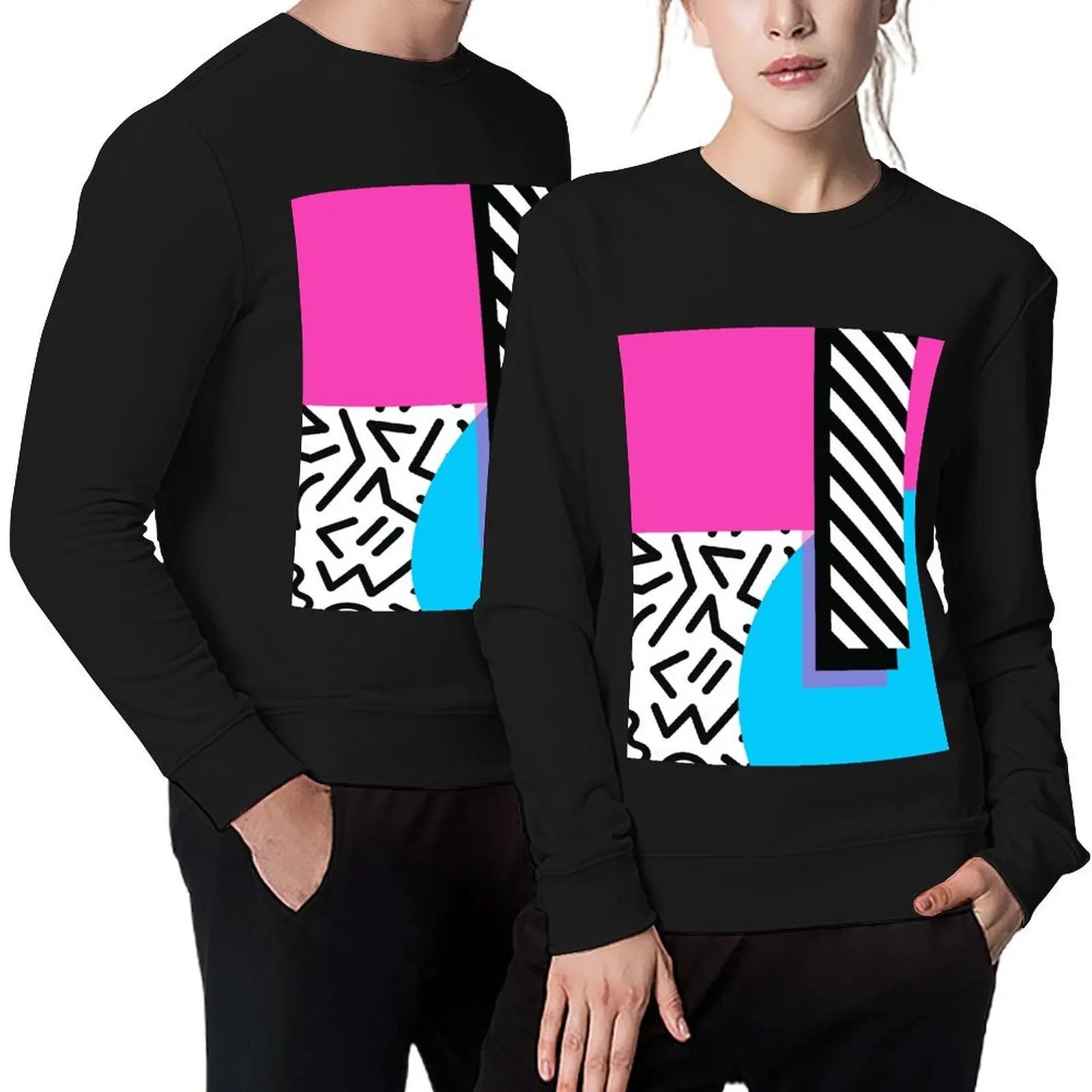 

Colorful Retro Memphis Abstract Pullover men's coat mens designer clothes anime clothing tracksuit pullover