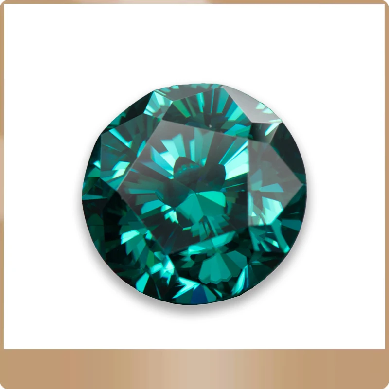 

Moissanite Stones Sakura Cutting Round Shape Emerald Green Primary Colours with GRA Certificate for Jewelry Making Materials