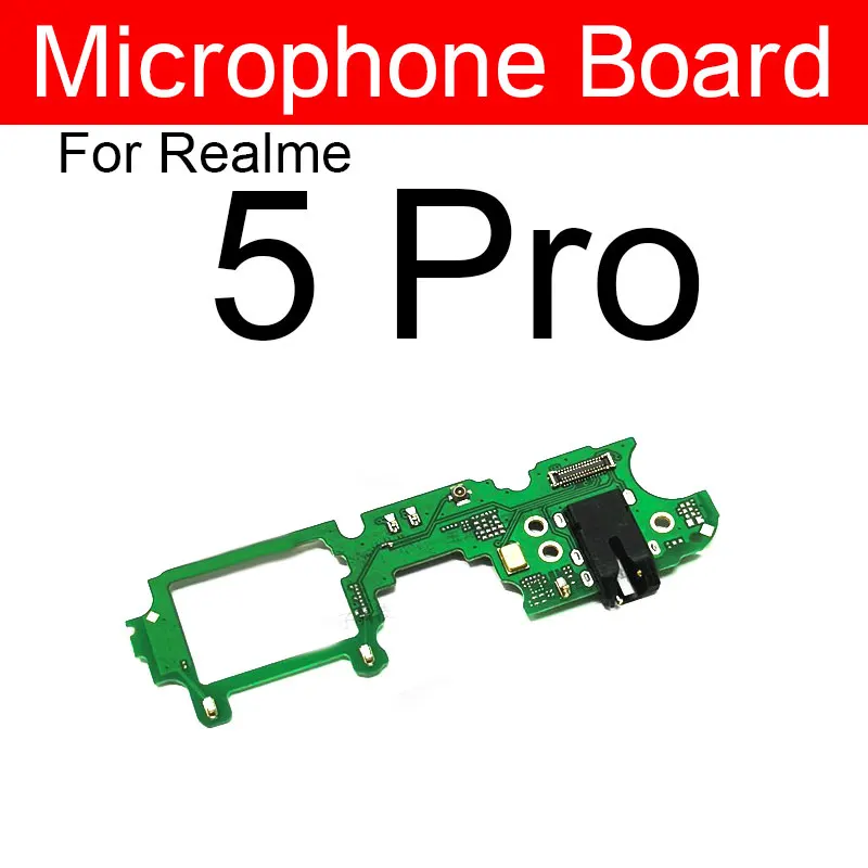 Placa de microfone para realme 1 5pro q x x2 x lite xt microfone módulo conector placa pcb cabo flexível peças reposição