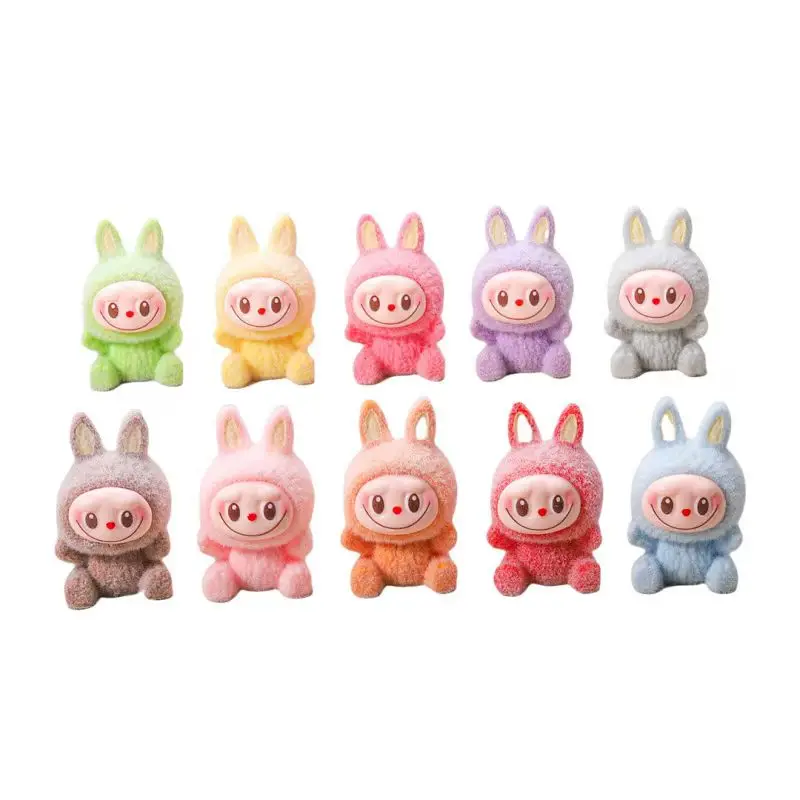 Labubu Macaron Plucked Mini Doll Blind Box Candy Color Handmade Model Desktop Exquisite Ornament Mysterious Box Peripheral Gifts image 6