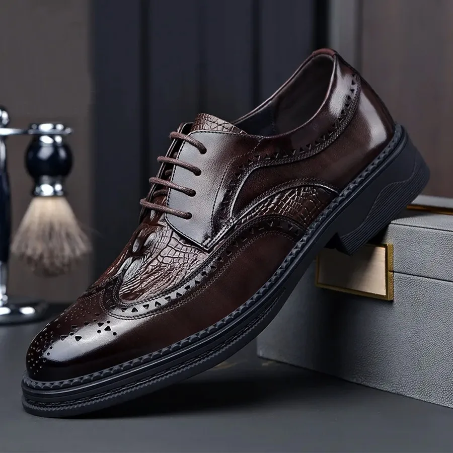 Men's Lace-Up Low-Top Casual Shoes, Solid Round Toe, Everyday Wear for Outdoor and Wedding Occasions
