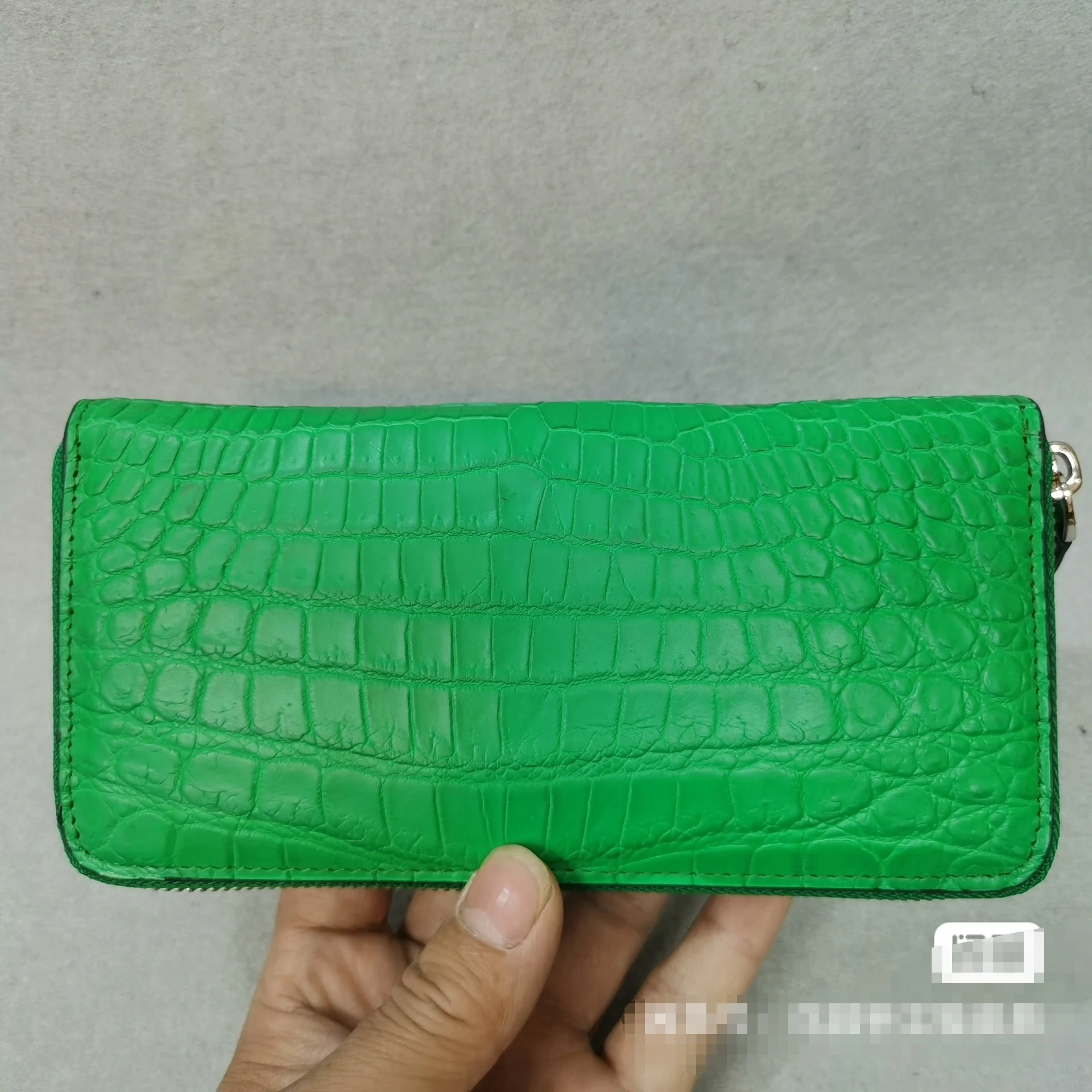 2025 New Crocodile Leather Lady's Long Purse Genuine Leather Green Men Clutch Wallets Fashion Zipper Purse 45