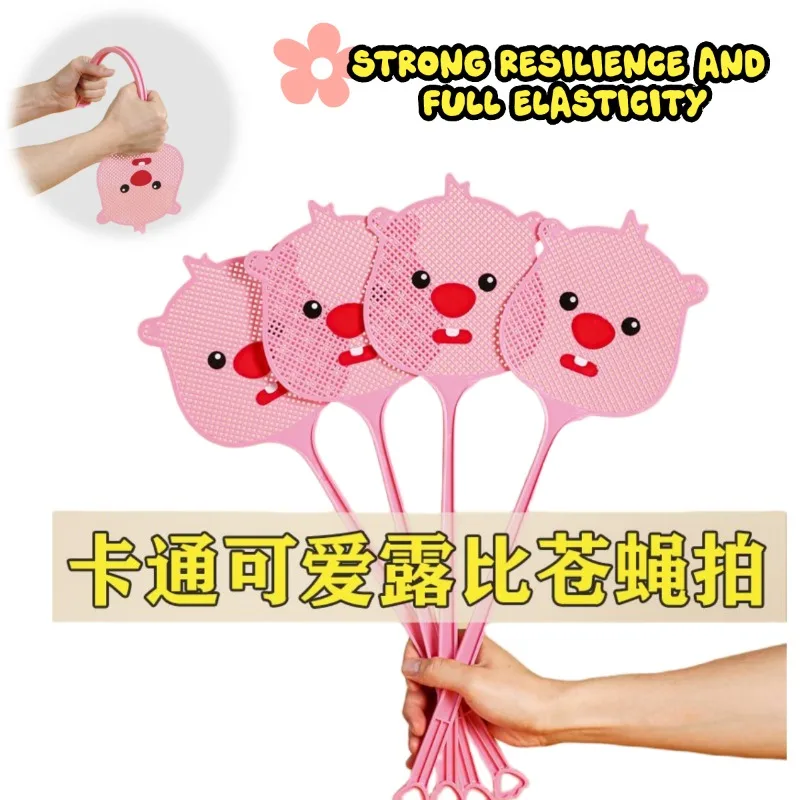 Cute Loopy Beaver Cartoon Fly Swatter Durable Unbreakable Thick Plastic Large Handle Household Mosquito Insect Killer
