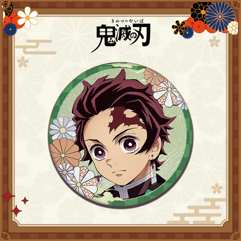 58 مللي متر أنيمي شيطان القاتل كيميتسو لا يابا كامادو تانجيرو شينازوجاوا سانيمي تأثيري حلي شارة دبوس SPTE صفيح بروش #4