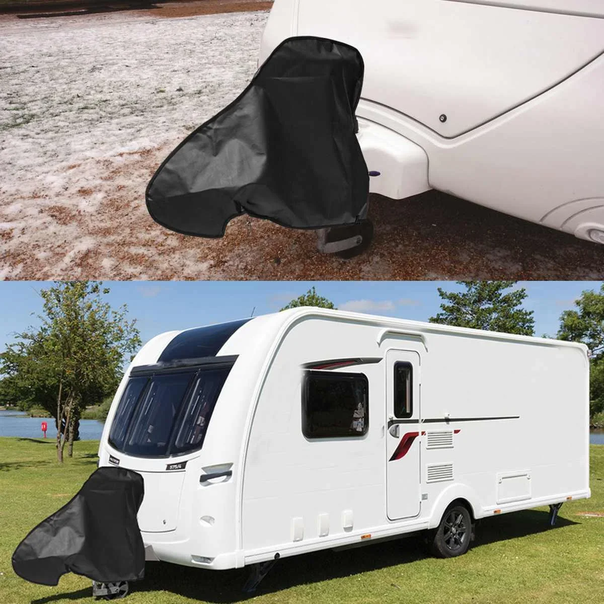 87x62x40cm RV Caravan Towing Hitch Cover Waterproof Dust-proof Camper Van Trailer Towing Coupling Lock Shelter Canopy