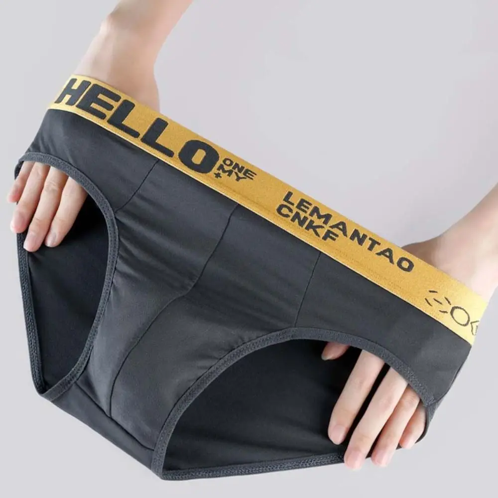 5PCS Simple Low Waist Men Thin Panties Elastic Briefs Underwear for Men Male Lingerie Letter Underpants Four Seasons