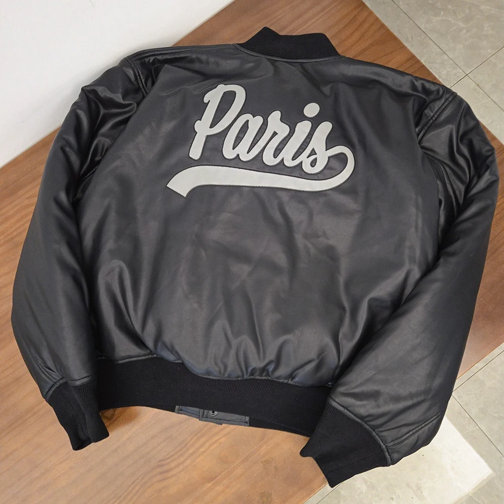 25SS New Luxury Paris Embroidery Baseball Jacket Coat Men Women HipHop Streewear Leather Varsity Jacket