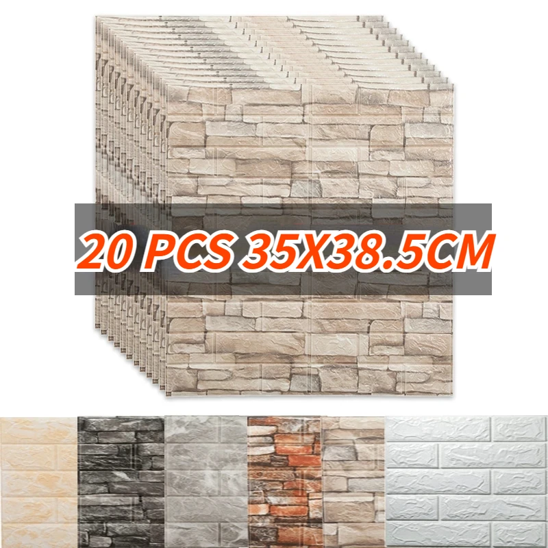 

Foam 3D Wall Stickers Self Adhesive Wallpaper Panels Home Decor Living Room Bedroom House Decoration Bathroom Brick Wall Sticker