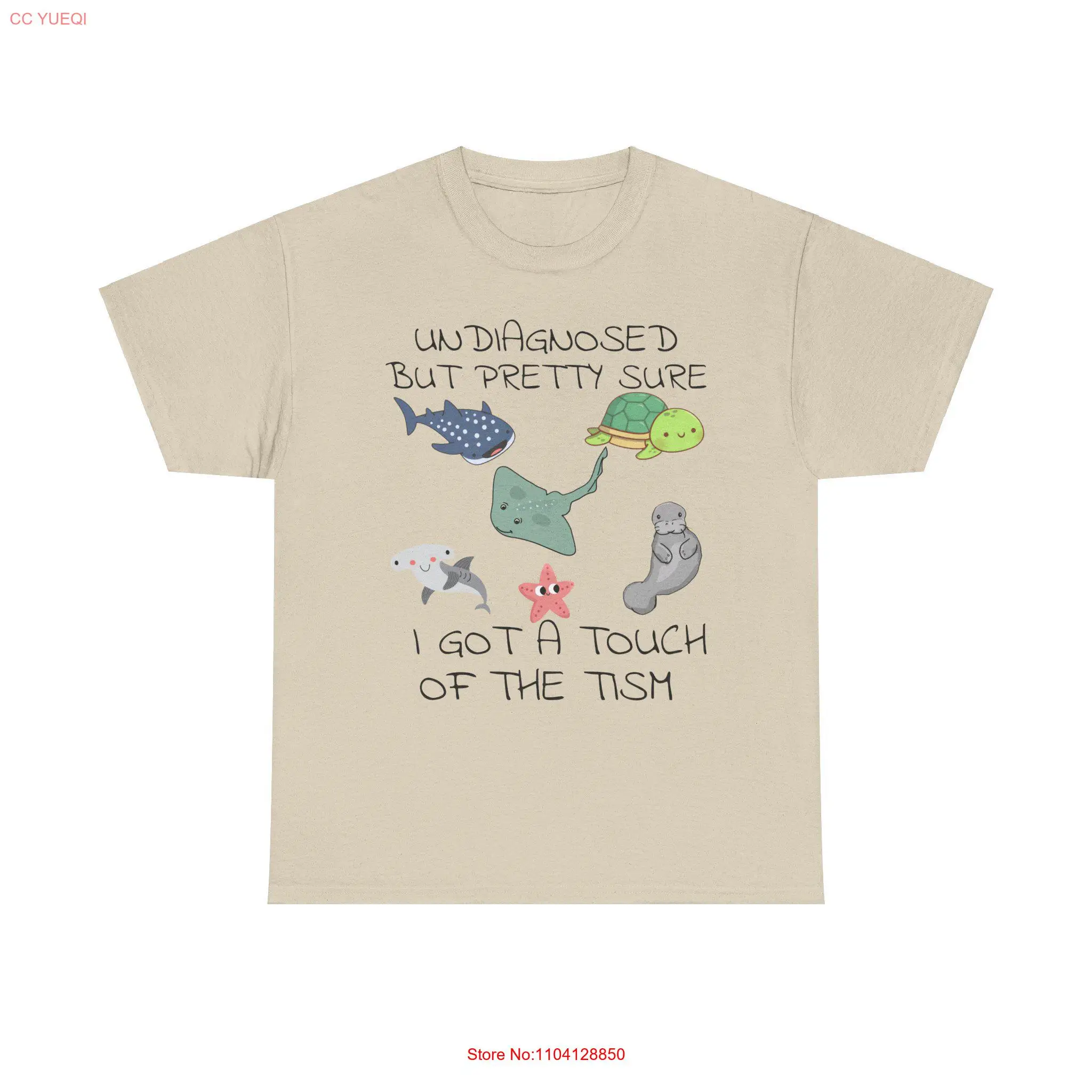 Undiagnosed but Pretty Sure Heavy Cotton T Shirt Cute Marine Life Casual for Ocean Lovers Awareness Fun Everyday