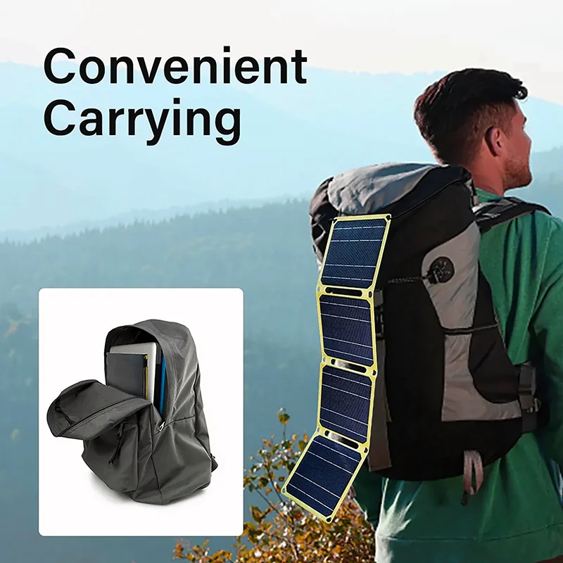 ETFE لوحة طاقة شمسية 30 واط 40 واط عالية الطاقة أحادية البلورية مقاوم للماء طوي خلايا خارجية شاحن بطارية للهاتف المحمول السفر #2