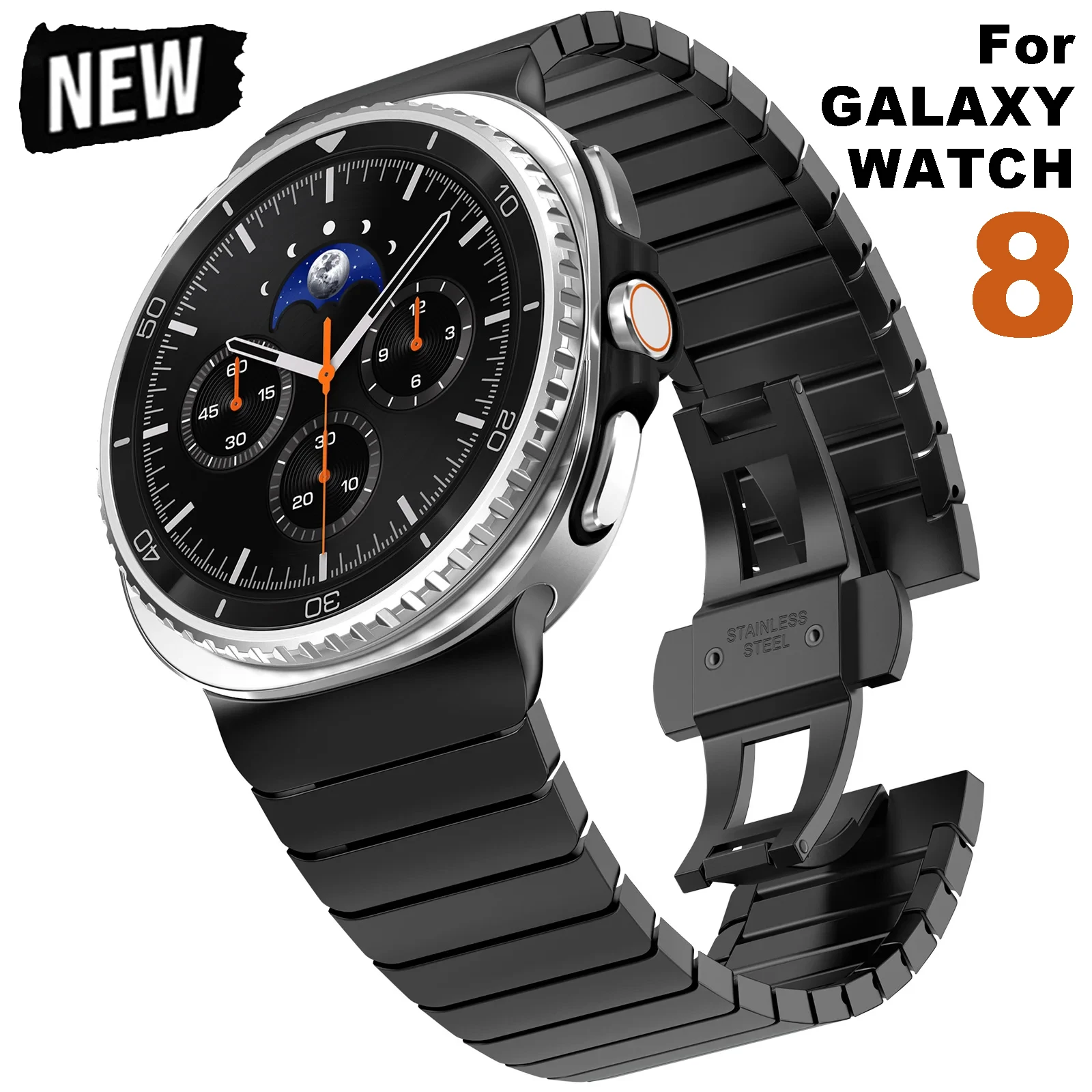 

No Gaps Stainless Steel Band for Samsung Galaxy Watch 8 Classic 46mm 44mm 40mm Metal Strap for Galaxy Watch Ultra 2025 Wristband