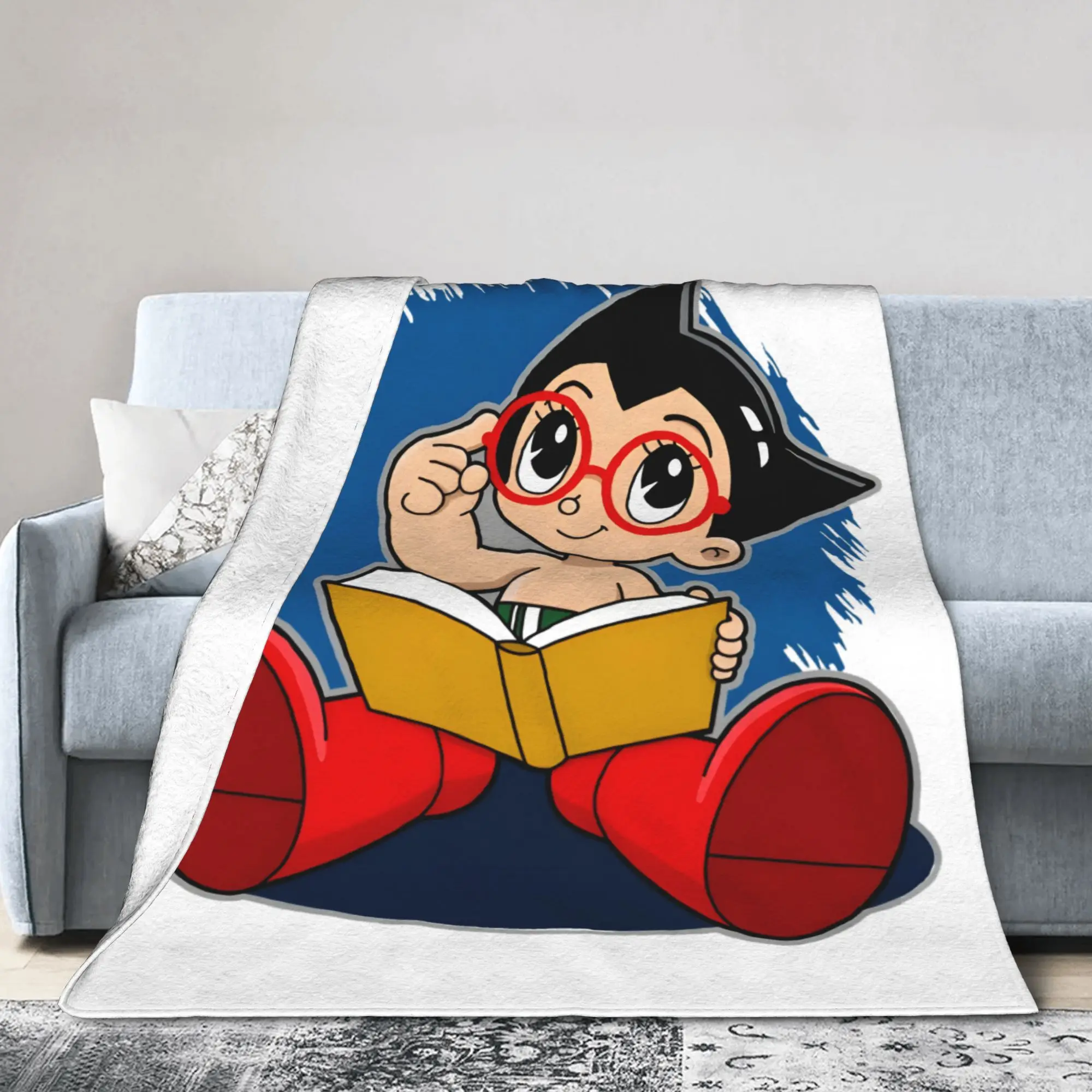 Astroboy Astro Boy Anime Blankets  Flannel Vintage Soft Throw Blankets for Bed Sofa Decoration