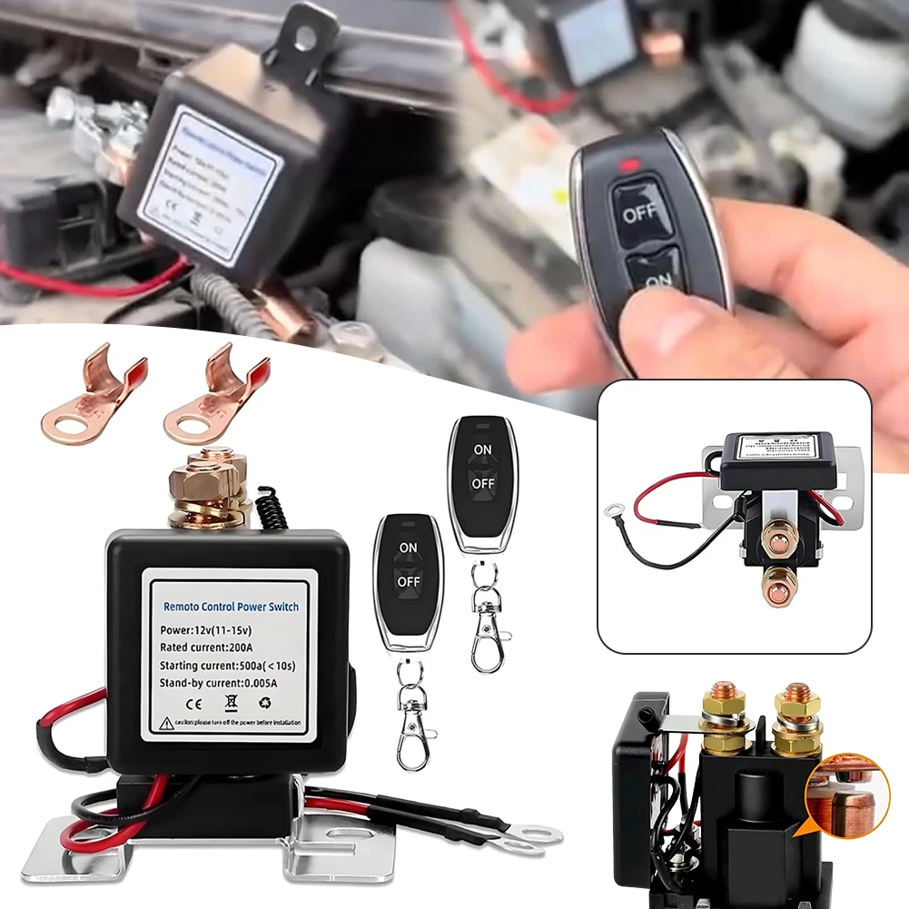 12V 24V Wireless Remote Battery Disconnect Switch Remote Start Warm-Up/Cool-Down High Current Capacity Stable Reliable