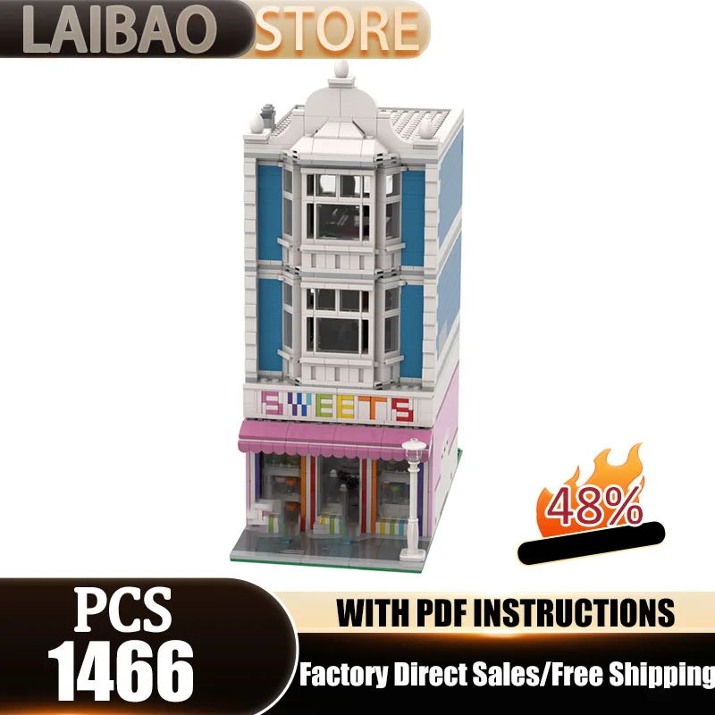 

City Building Model Moc Building Blocks Candy Store Model Technology Bricks Christmas Assembly DIY Toys Constructrion Gifts
