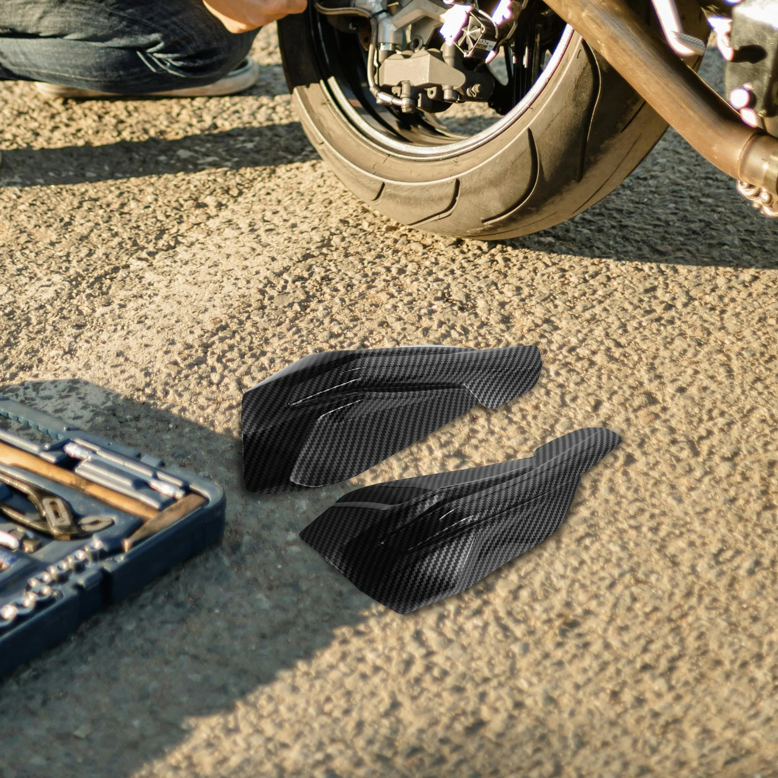 แฮนด์การ์ดมอเตอร์ไซค์แบบสากล 1 คู่ สีดำ ป้องกันลม สำหรับรถวิบาก สกู๊ตเตอร์ ขับขี่ออฟโรด ทนทาน