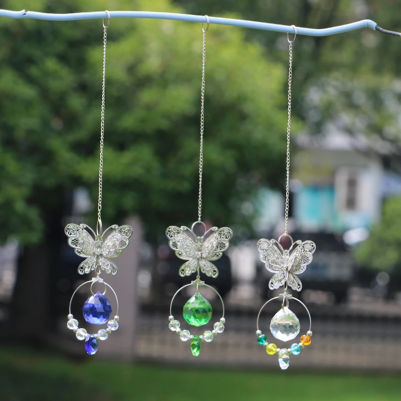 Crystal Sun Catchers Butterfly Suncatchers Window Rainbow Pendant Hanging Crystal Ornament Window Prisms Garden Decoration