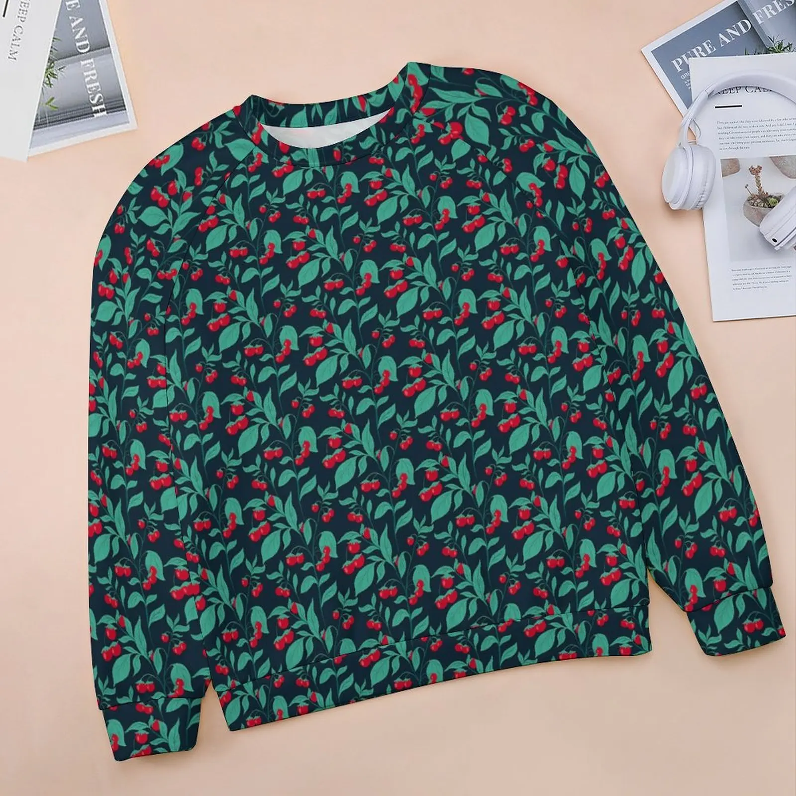 Cherries Tomatoes Casual Hoodies Fruit Print Y2k Pattern Hoodie Winter Long Sleeve Hip Hop Oversize Sweatshirts Gift