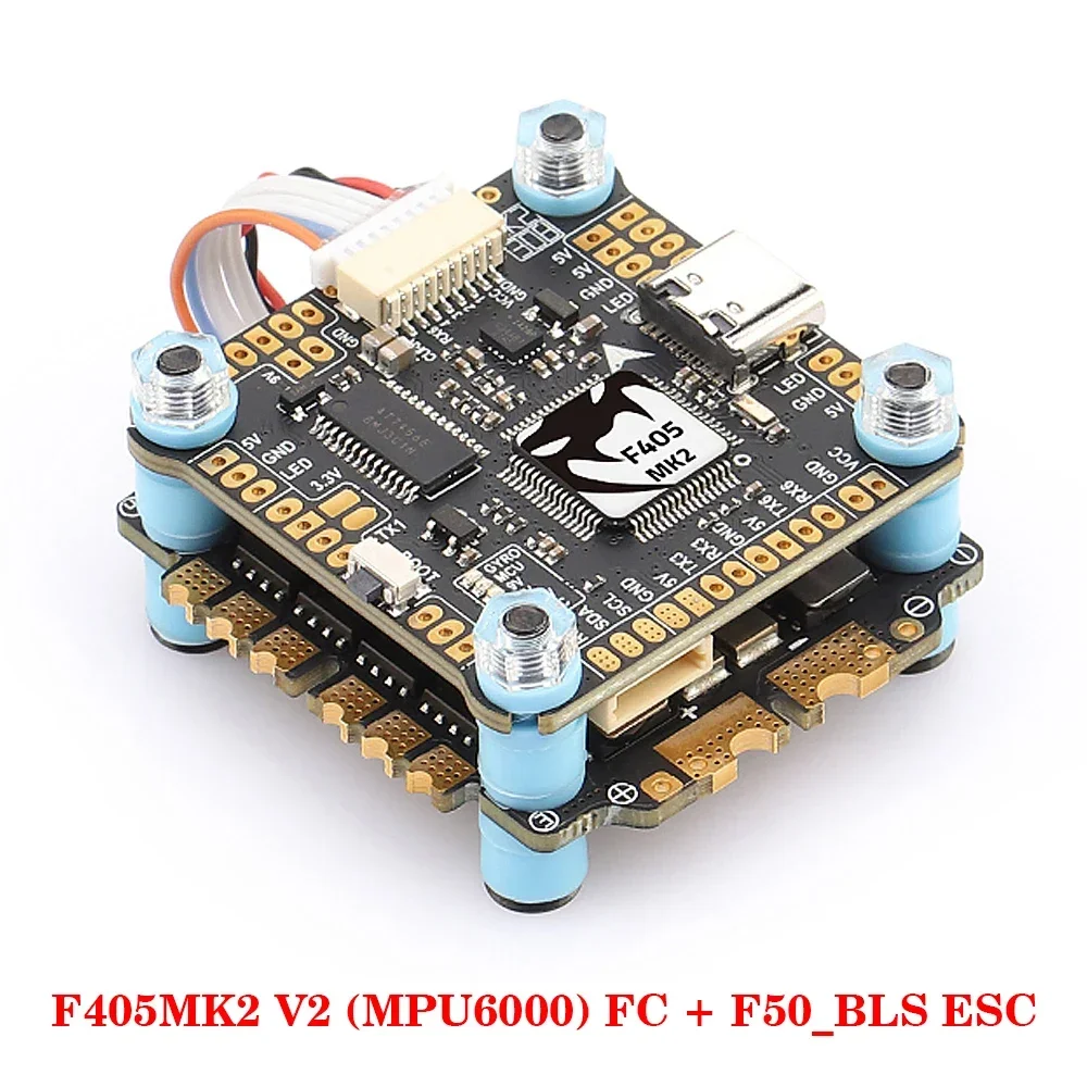 DIATONE MAMBA F405 MK2 V2 (MPU6000) Flight Controller W/BLHeli_S F40/ F55_BLS 4in1 ESC Dshot 300-1200 3-6S for RC FPV Drone