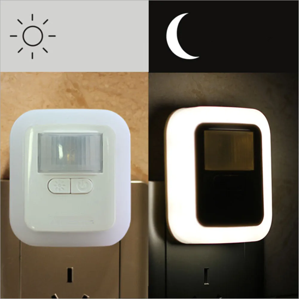 LED 5Modes Dimmable Warm White Night Light with Light Control 110V/220V