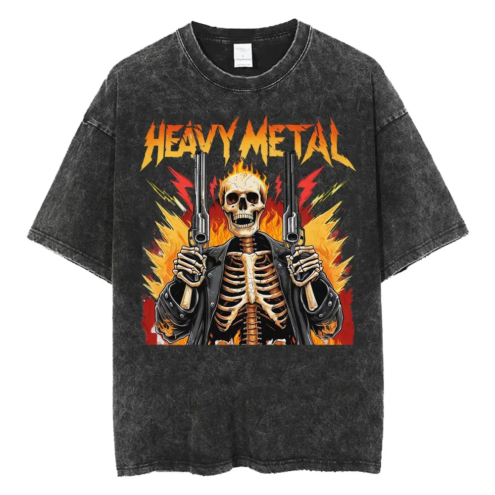 Autism Skeleton Meme T Shirt Human Funny Skull Harajuku Gothic Vintage Washed Oversized Unisex Casual Soft Breathable