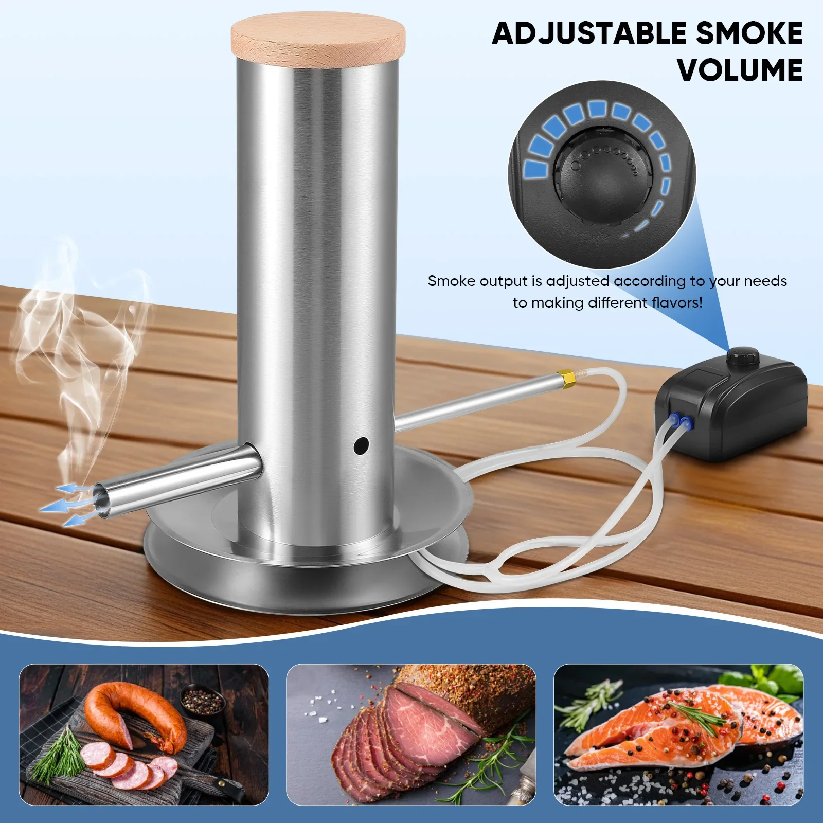 

Stainless Steel Cold Smoke Generator, Portable Electric Pellet Smoker for Smoking Food and Meat, BBQ Smoke Generator