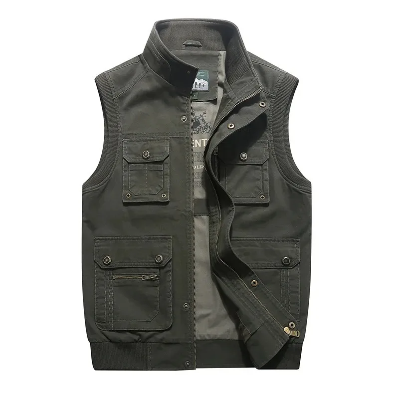 Large 8XL Men's Outdoor Vest Multi Pocket Solid Military  Cycling  Casual Sports Tight High Quality Men