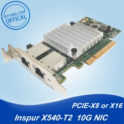 Insuper-X540-T2 Adaptador Ethernet, Rede de Cartões Sfp, 100m, 1G, 10G, RJ45, Compatível com PCI-E X8, Slots X16