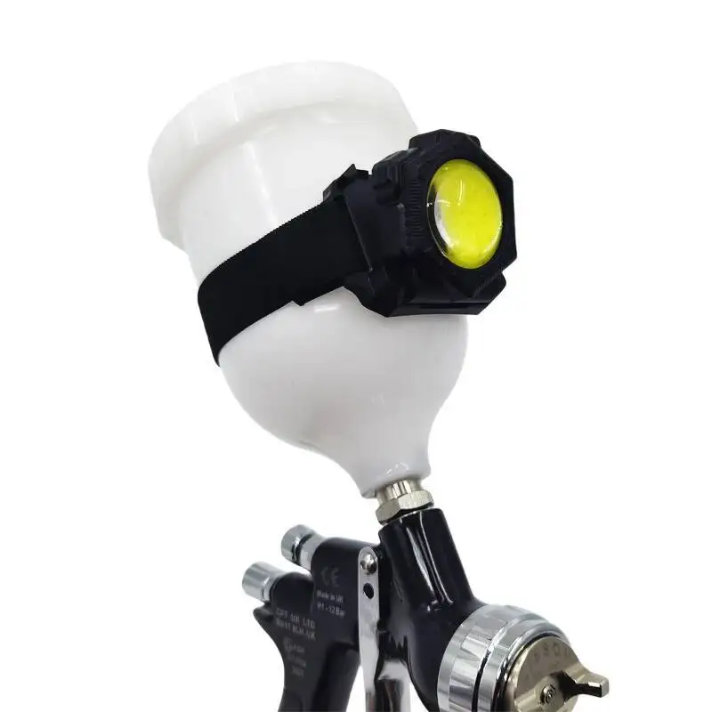 ไฟฉายพ่นสีแบบพกพาพร้อมเทปยึดอเนกประสงค์ ไฟทำงานใช้งานได้จริง ชาร์จผ่าน USB โคมไฟติดถังสีอเนกประสงค์ ไฟหน้า