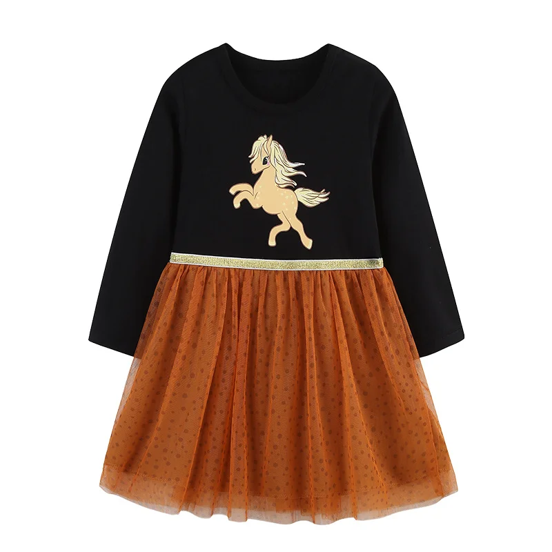

2-7T Unicorn Girls Dresses Long Sleeve New Year Gifts Children's Autumn Spring Kids Clothes Birthday Toddler Kids Frocks