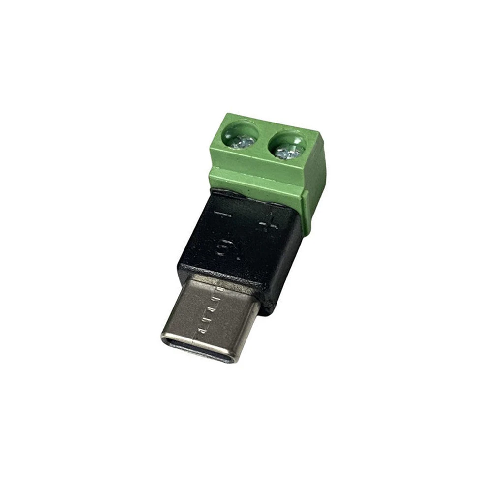 Connector Adapter ​Type-C to 2P 5V Male Power Supply Module Charging Discharging Integrated Welding-free Terminal Converter 2PCS