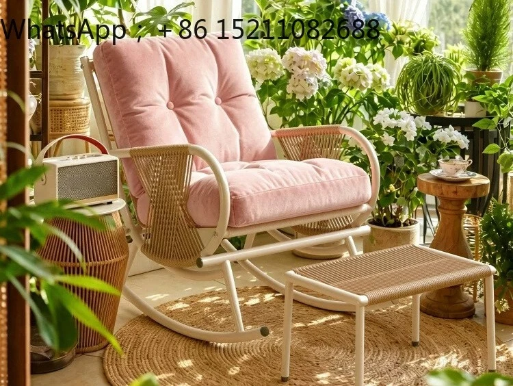 SCY rocking chair recliner balcony lazy sofa can sit and lie down household single leisure rattan chair