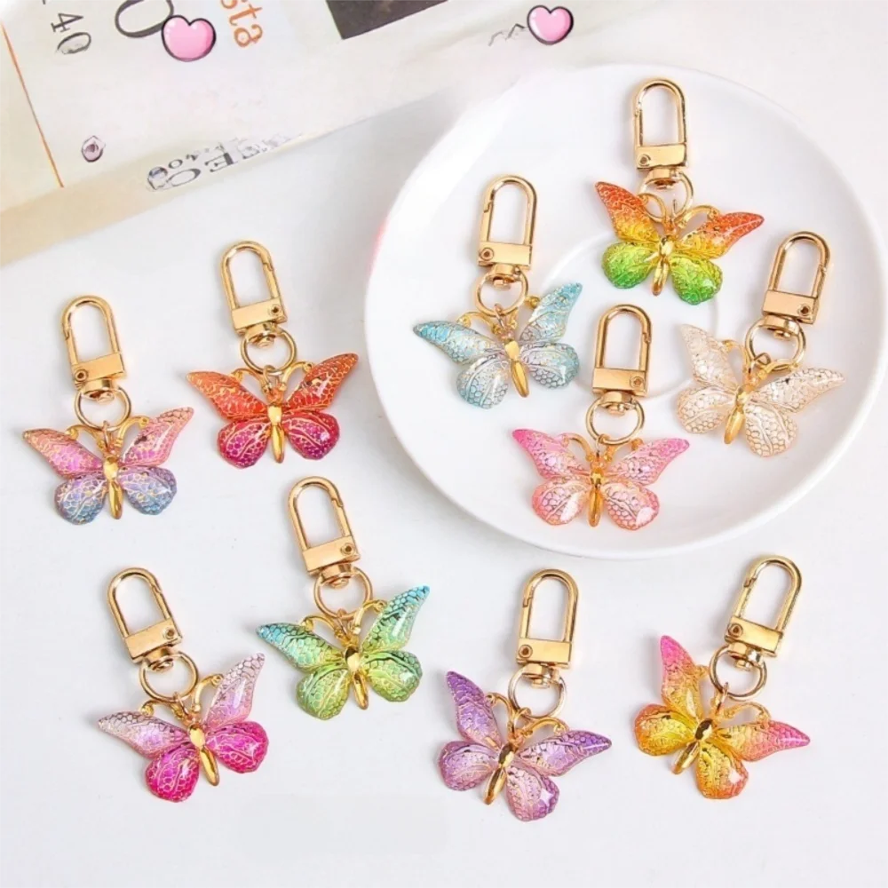 

Модный изысканный брелок-бабочка, хрустальная бабочка, пуговица-лобстер, сумка, подвеска, держатель для ключей, аксессуары, подарок для пары