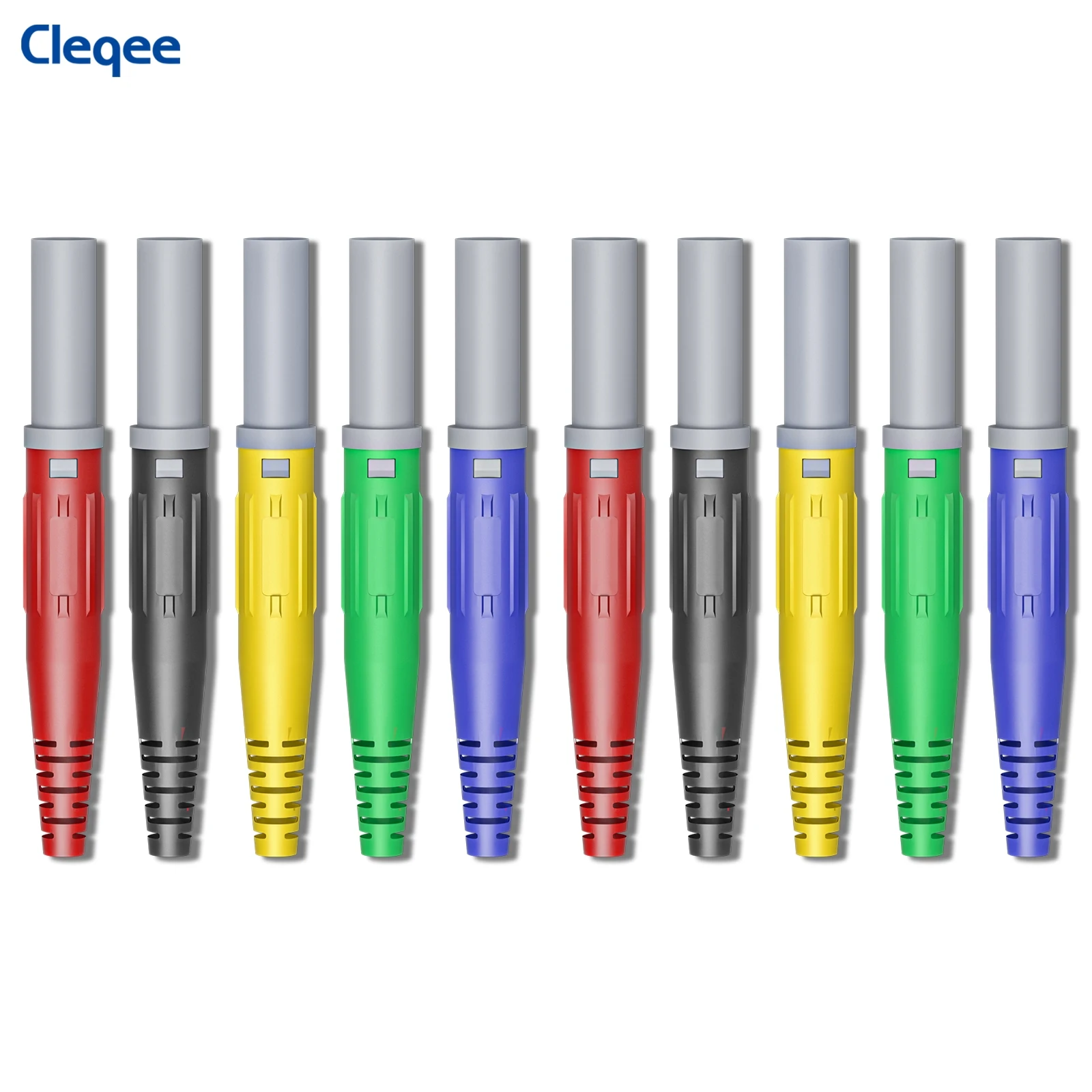 Cleqee P10060 4mm Banana Plugs/4mm Female Banana Sockets High Current 32A Nickel-Plated  PA66 Insulation for Electrical Testing