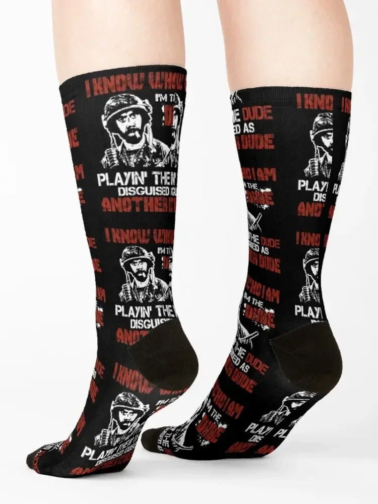 Calcetines con citas de trueno veterano de película tropical con regalo estampado calcetines de moda para hombres y mujeres