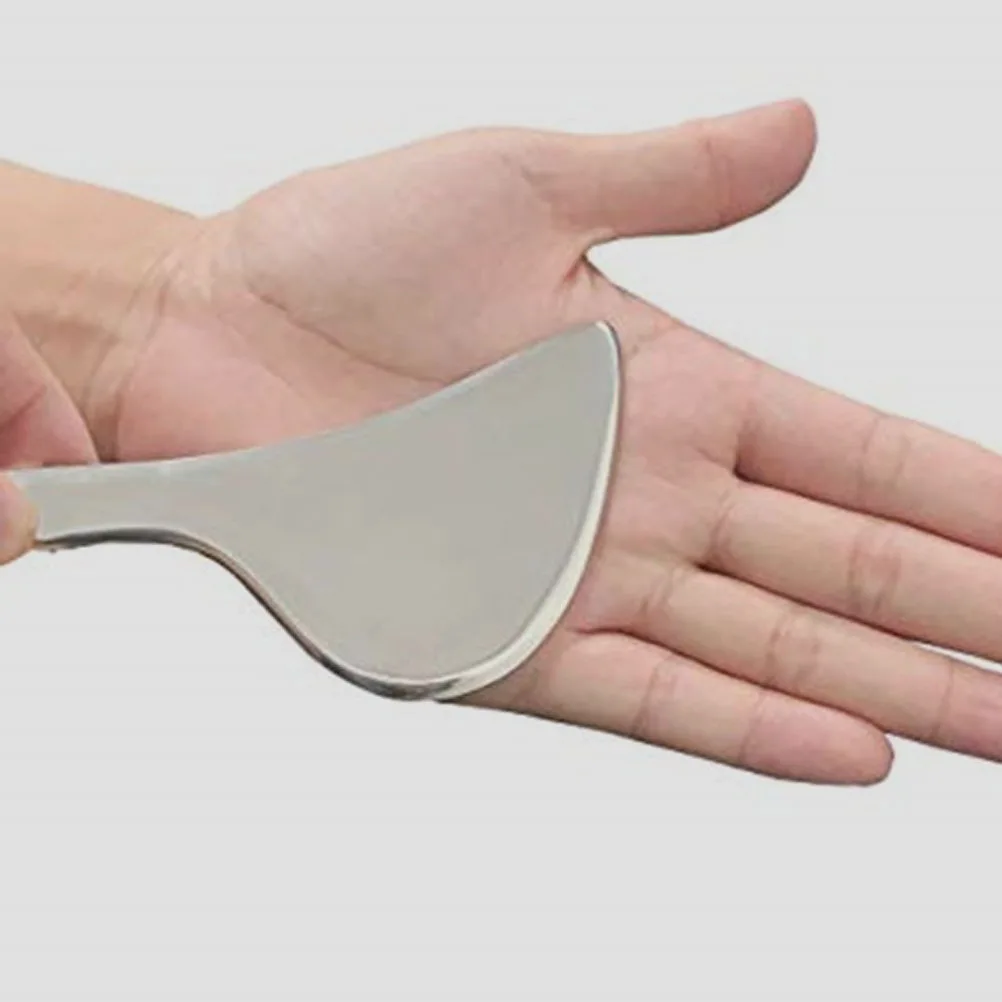 페이스 괄사 도구 스테인리스 스틸 얼굴 마사지 스크레이퍼 부드러운 가장자리 얼굴 턱 감소용 괄사 근육 스크레이퍼