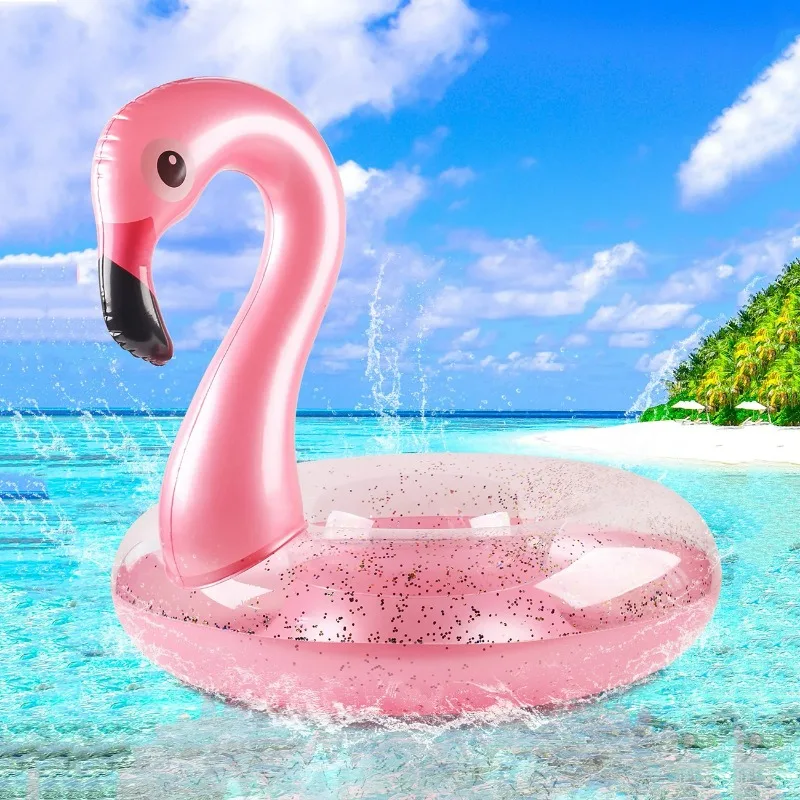 

Flamingo Pool Float - Fun Beach Floaties, Inflatable Swimming Pool Tubes Party Toys Summer Pool Raft Lounger for Adults & Kids