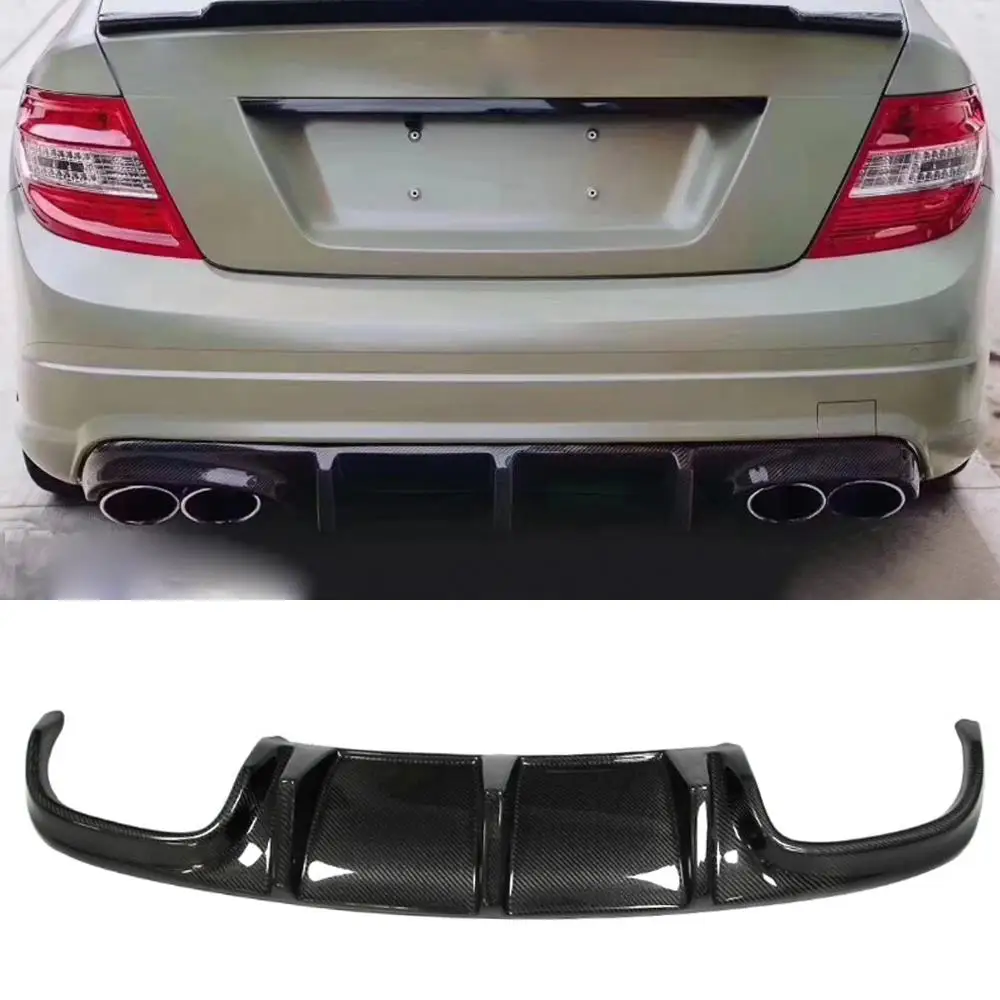 Carbon Fiber / FRP Rear Bumper Diffuser Lip Spoiler for Mercedes-Benz C-Class W204 C63 AMG Sedan 4Door Only 2008 - 2011