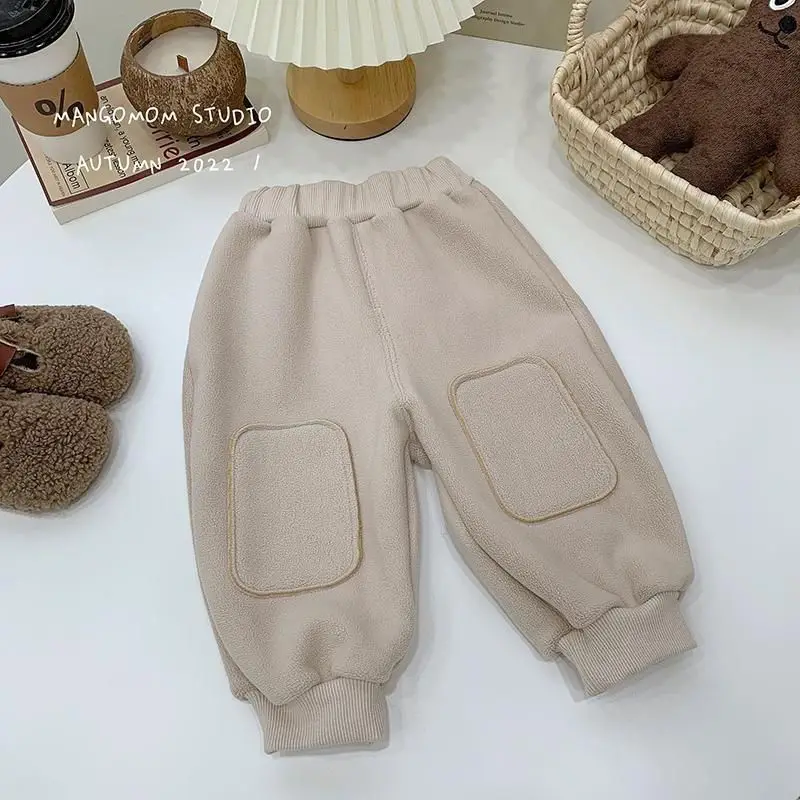 Baby Clothes Velvet Long Trousers Thickened Winter Autumn  Winter Children Boys  Girls Baby Warm Children\'s Casual Trousers