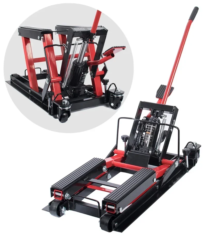

Full New Portable Motorcycle Jack Lifting Table Electric Vehicle Hydraulic Jack Motor Vehicle Lifting Tool 680KG Load-Bearing Ca